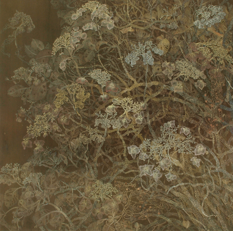 額紫陽花　103×103cm　2007年　春の院展