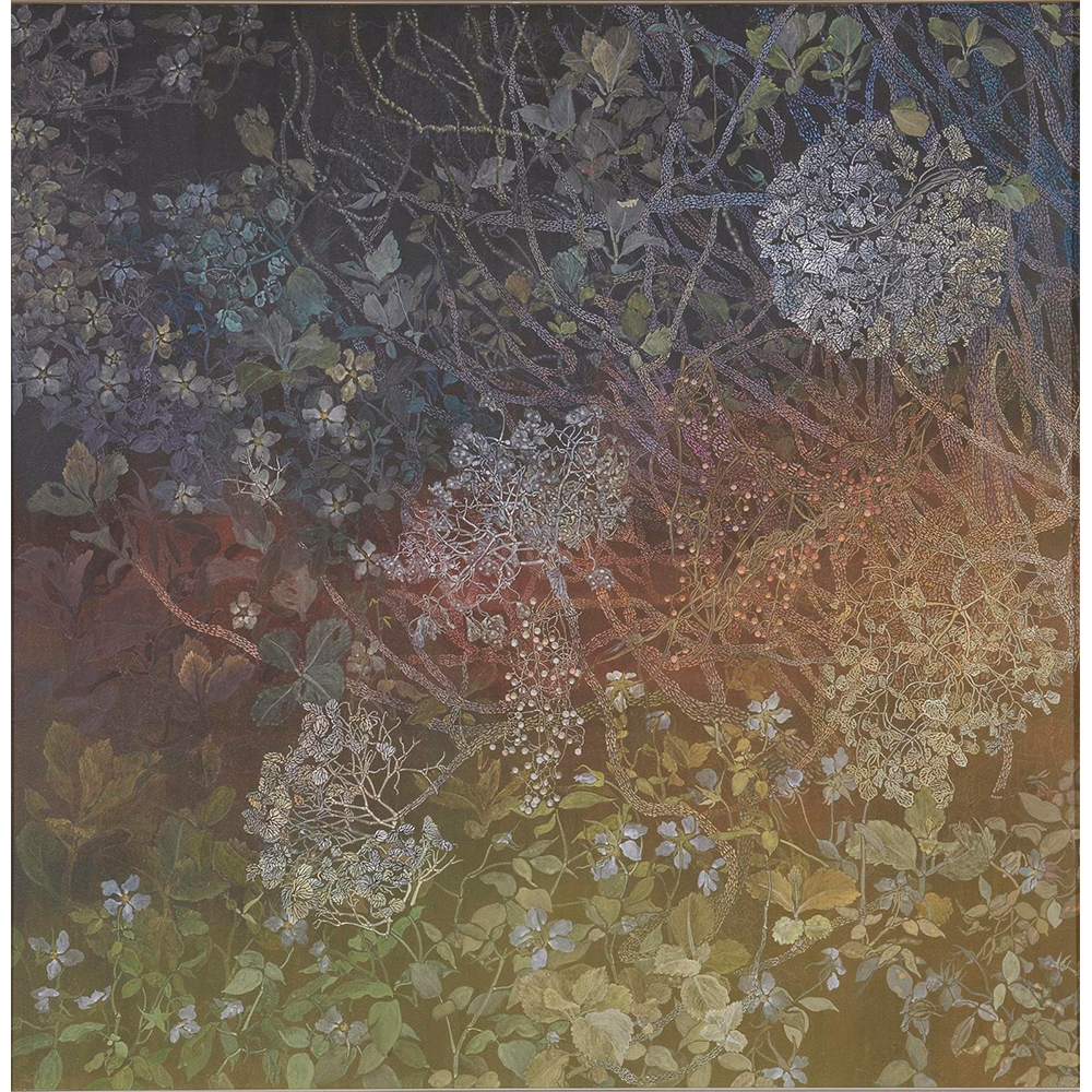 早春賦（103×103）2015年　日本画　第70回　春の院展